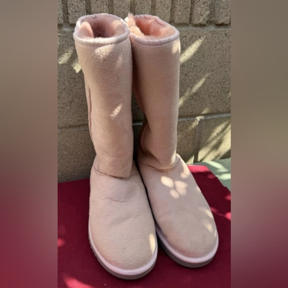 Tall light pink ugg boots